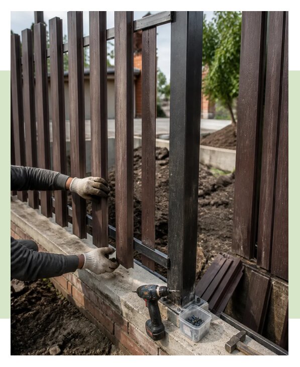 Ремонт забора под ключ с выездом мастеров оперативно в Чернушке